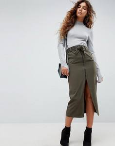 Юбка-карандаш с молнией ASOS Tailored - Зеленый