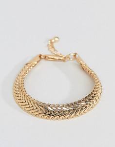 Браслет-цепочка в винтажном стиле со змеей ASOS - Золотой