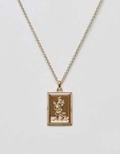 Ожерелье в винтажном стиле с подвеской St Christopher ASOS - Золотой