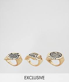 3 кольца с отделкой Monki - Золотой