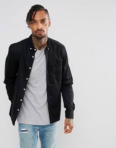 Черная эластичная джинсовая рубашка приталенного кроя ASOS - Черный
