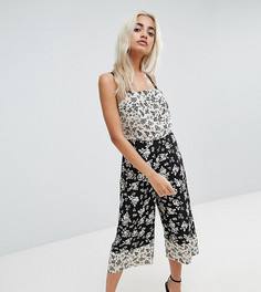Комбинезон с цветочным принтом New Look Petite - Черный