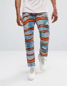 Джинсы в полоску G-Star Elwood 5622 x 25 Pharrell - Синий