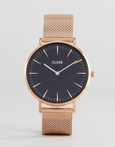 Часы с сетчатым ремешком (золотисто-розовый/черный) CLUSE CL18113 La Bohème - Золотой