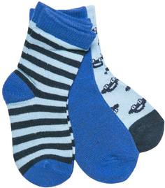 Носки для мальчика Barkito, комплект 3 пары, голубые, синие, синие с рисунком в полоску