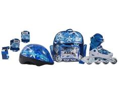Набор: ролики, защита, шлем Ase-Sport ASE-617 «Combo» XS (26-29) Blue