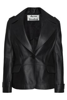 Кожаная куртка черная Lannu Acne Studios