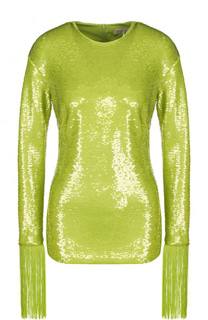 Приталенный топ с пайетками и бахромой Emilio Pucci