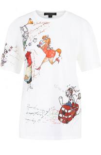 Хлопковая футболка прямого кроя с принтом Burberry