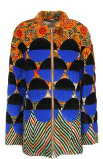 Удлиненная бархатная куртка на молнии Dries Van Noten