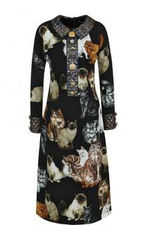 Приталенное платье-миди с принтом Dolce &amp; Gabbana