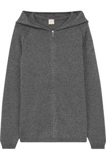 Вязаный кардиган на молнии с капюшоном Kuxo Cashmere