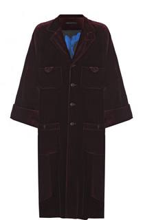 Однобортное хлопковое пальто свободного кроя Yohji Yamamoto