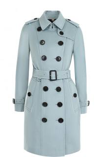 Двубортное кашемировое пальто с поясом Burberry