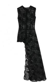 Приталенный кружевной топ асимметричного кроя Alexander McQueen