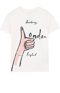 Хлопковая футболка с принтом Burberry