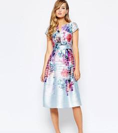 Приталенное платье с ярким цветочным принтом True Violet - Мульти
