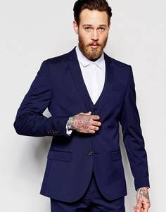 Темно-синий пиджак зауженного кроя River Island - Темно-синий