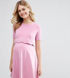 Платье для беременных и кормящих мам с короткими рукавами ASOS Maternity - Розовый