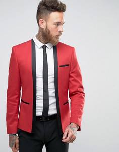 Красный укороченный супеоблегающий блейзер ASOS - Красный