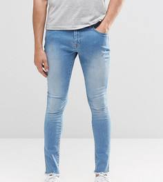 Суперзауженные джинсы с необработанными краями Brooklyn Supply Co - Синий