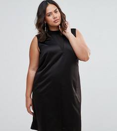 Платье без рукавов с прозрачной вставкой ASOS CURVE - Черный