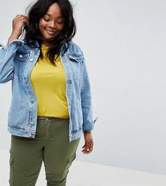 Синяя выбеленная джинсовая куртка ASOS CURVE - Синий