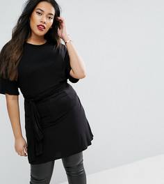 Oversize-туника с поясом на талии ASOS CURVE - Черный