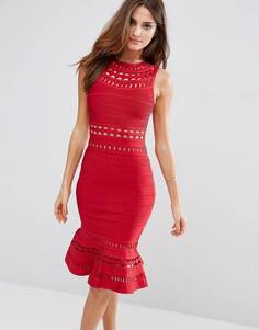 Платье с баской по низу Forever Unique - Красный