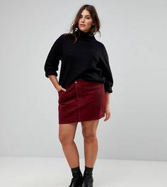 Вельветовая мини-юбка ASOS CURVE - Красный