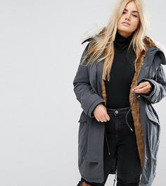 Парка с подкладкой из искусственного меха ASOS CURVE MA1 - Серый