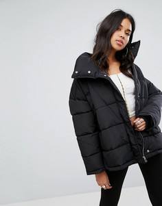 Короткая дутая куртка Boohoo - Черный