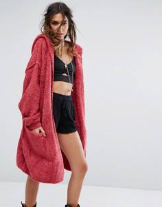 Пушистый кардиган из синели Free People - Розовый