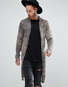 Коричневый удлиненный фактурный кардиган ASOS - Коричневый