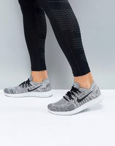 Белые кроссовки Nike Running Free Run Flyknit 2017 880843-101 - Белый