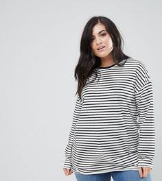 Оверсайз-лонгслив в полоску ASOS CURVE - Мульти