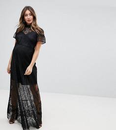 Платье макси в стиле пэтчворк ASOS Maternity - Черный
