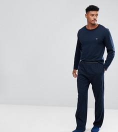 Темно-синий пижамный комплект с логотипом Emporio Armani - Темно-синий