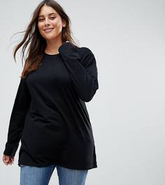 Свободная удлиненная футболка ASOS CURVE - Черный