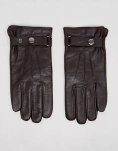 Классические коричневые кожаные перчатки Peter Werth - Черный