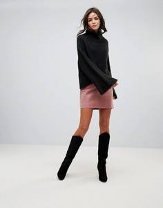 Мини-юбка из искусственной замши Free People Modern Femme - Розовый