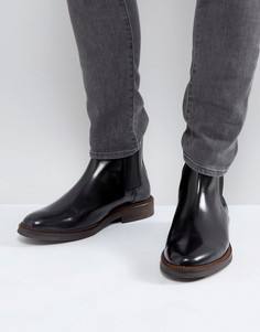 Черные строгие кожаные ботинки челси Zign - Черный