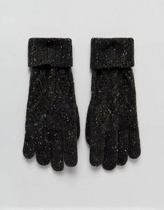Вязаные перчатки с узором косичка Boardmans Tom - Серый