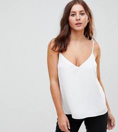 Двухслойный свободный топ на бретелях для большой груди ASOS PETITE - Белый