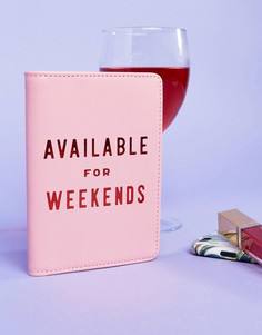 Обложка для паспорта с надписью Available For Weekends Ban.Do - Мульти