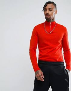 Оранжевый хлопковый джемпер с молнией ASOS - Серый