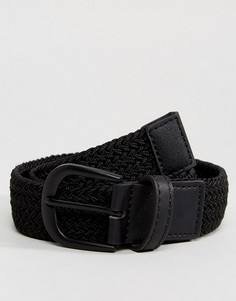 Узкий черный ремень ASOS - Черный