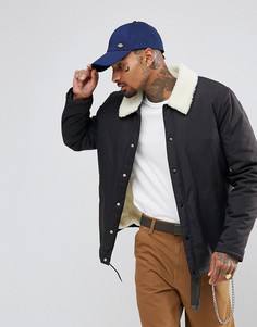 Черная спортивная куртка с подкладкой из искусственного меха ASOS - Черный