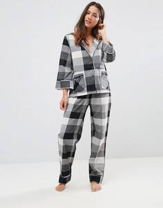Пижамный комплект в монохромную клетку ASOS - Мульти