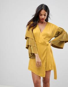 Платье в стиле кимоно с запахом Isla - Желтый